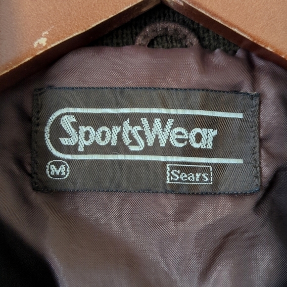 Sears Sportswear 80's Vintage Suede Leather & Knit Cardigan Jacket Dark Brown M - Picture 4 of 14
